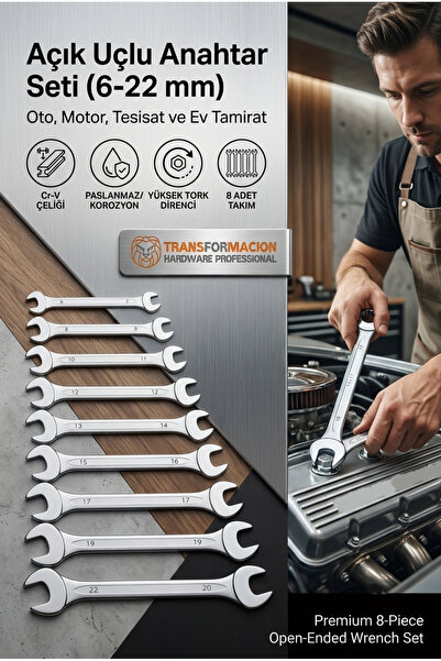 Transformacion Open End Wrench Set - Two Mouth Spanner - Two End Open Vanadiu...