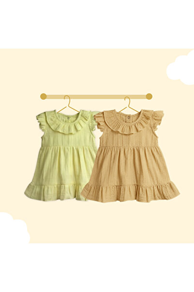 luay 100% Organic Cotton Baby Frock, with Frills, Cute and Trendy Summer Dres...