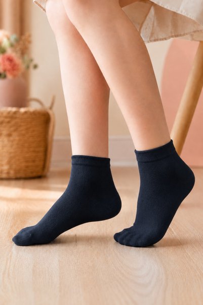 Ollero 8 Pairs Seamless Children's School Socks Plain Socket Black