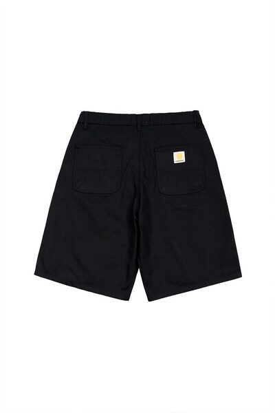 UKHWD SUPPLY Pantaloni scurți pentru bărbați din gabardină neagră Baggy Jean