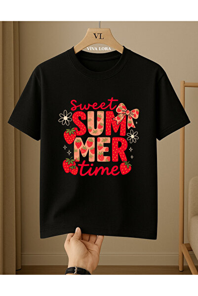 VİVA LORA TRICOU REGULAR DE DAMĂ, 100% BUMBAC, CU GULER ROTUND, IMPRIMAT, PEN...
