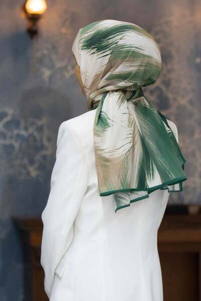 Vissona MEDINA DE LUX SILK MEDIENĂ CU MODEL GEOMETRIC VERDE PETROLEU 75X195 Ș...