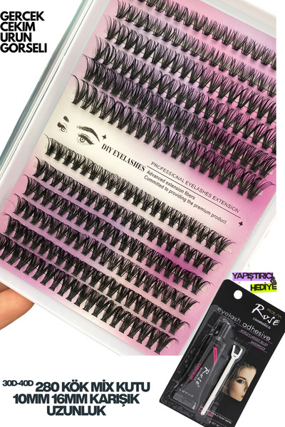 alaraycosmetics 30D 40D Mix Takma Kirpik Seti 280 Demet İpek Kirpik D Curl Pr...