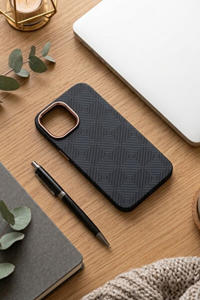KZN TECH iPhone 14 Pro Max Karbon Görünümlü M-Safe Uyumlu Premium İnce & Şık ...