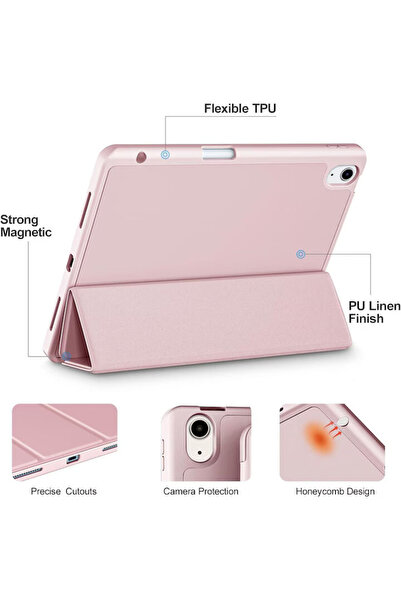 vienod Husă de protecție pentru tabletă pentru iPad Air 11 " (M4/M3/M2) 2026/2025/2024, iPad Air generația 5/4 10.9 ", funcție auto wake/sleep, suport pentru stylus
