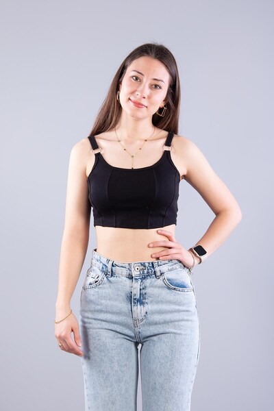 Mckanzie 9062 Maiou tip crop cu inel și căptușeală tip pensă