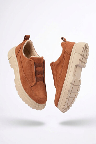 Zerenyus Zrk-703 Premium Tan Suede Elastic Daily Men's Casual Shoes