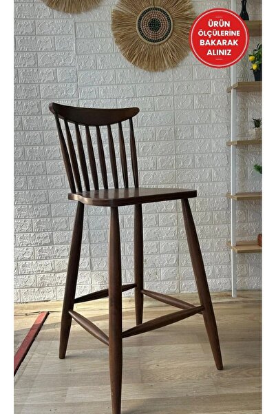 silla Yıldız Bar Sandalyesi Ceviz Ahşap Ada Sandalye Mutfak Sandalyesi