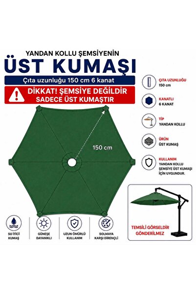 Şemsiyecim Yandan Kollu Şemsiye Üst Kumaşı 150 cm 6 kanat Su İtici