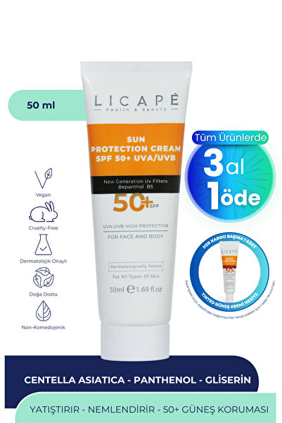 Licape Çok Yönlü Yüksek Korumalı Spf +50 Faktör Uva - Uvb Güneş Kremi 50 ml