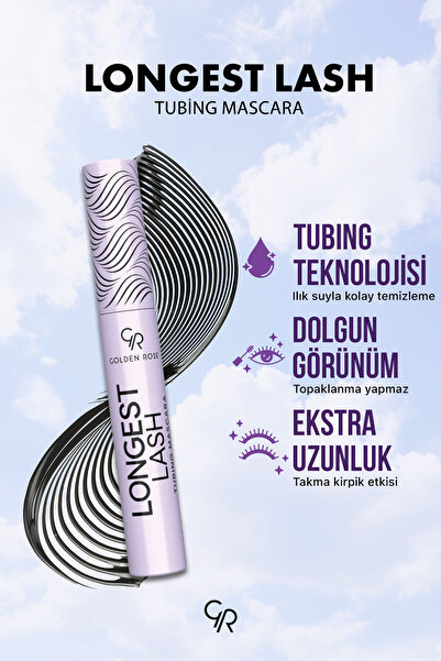 Golden Rose Longest Lash Tubing Mascara - Siyah - Ekstra Uzunluk ve Takma Kirpik Etkili Siyah Maskara