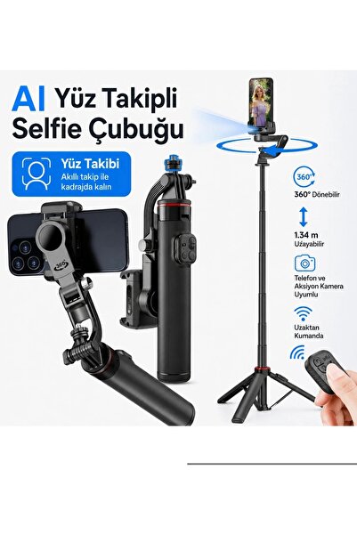 comse C22 Akıllı Yüz Takip Özellikli Kameralı Kumandalı Canlı Yayın Selfi Çub...