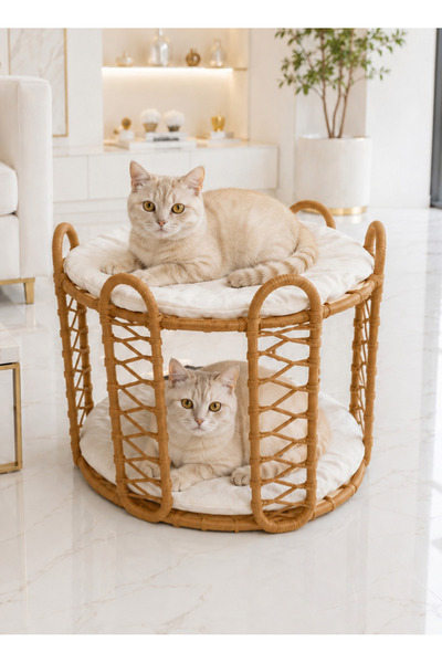 TASARYUM Zümra Kedi & Köpek Yatağı İki Katlı Tasarım