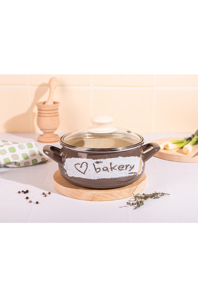 Metalac Cratita 1.35l cu capac din sticla Bakery Metalacemail/20cm/3.35l