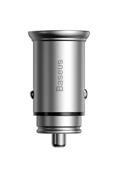 Baseus 1x USB-A + 1x USB-C 5V/3A 30W auto Argintiu