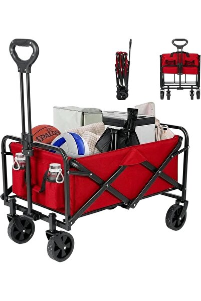 Cady One Heavy Duty Foldable Shopping Cart Grocery Cart Trolley with Wheels a...