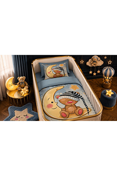 Fabeteks Beret Cute Teddy Bear Aydede Single Digital Baby Bedding Set