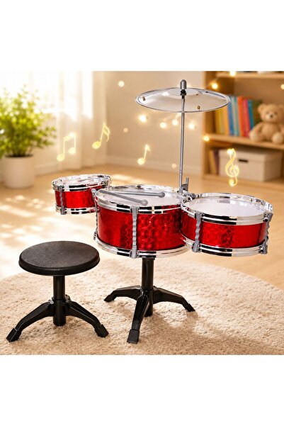 Salamandra Kids Set Tobe cu Scaunel, pentru copii, culoare Rosie, 5 Piese,
