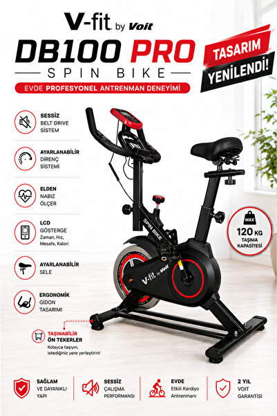 VFİT Voit Garantili Db100 Pro Spin Bike Elden Nabız Ölçer Direnci Ayarlanabil...