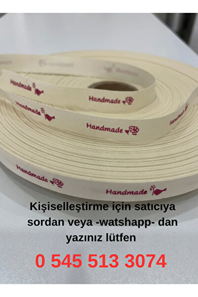 SY ETİKET Pamuklu KİŞİSELLEŞTİRİLEBİLEN 2,5 cm en ve 10 mt (200 ETİKET +-) uz...
