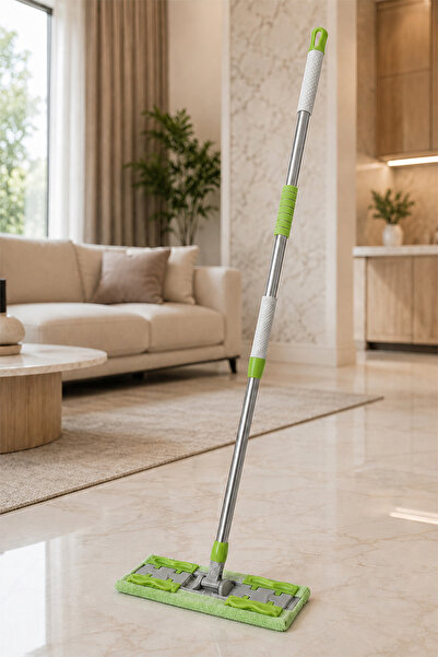Miss Clean ( 1 Adet Yedek Bez Hediyeli ) Yer Mopu Fayans Duvar Yüzey Temizlik Mikrofiber Paspas Mandallı Mop