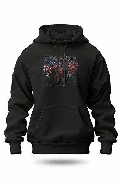 buzagi tasarım ürünleri Mötley Crüe Digital Print Hooded Unisex Sweatshirt