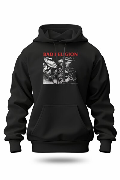 buzagi tasarım ürünleri Bad Religion Digital Print Hooded Unisex Sweatshirt