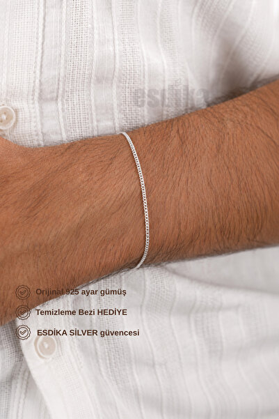 esdika 1.3MM GURMET ERKEK BİLEKLİK • 925 AYAR GÜMÜŞ • PREMİUM STERLİNG SİLVER