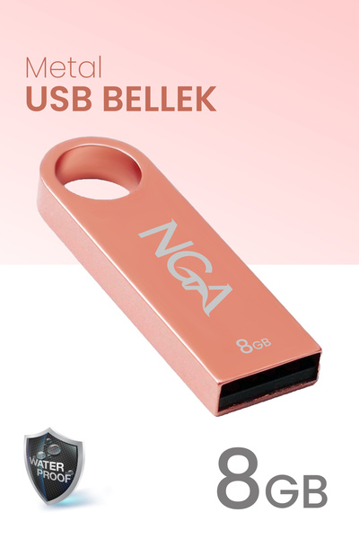 NGA 8 GB Usb Bellek Metal Gövde Güvenli USB Memory - Flash Drive