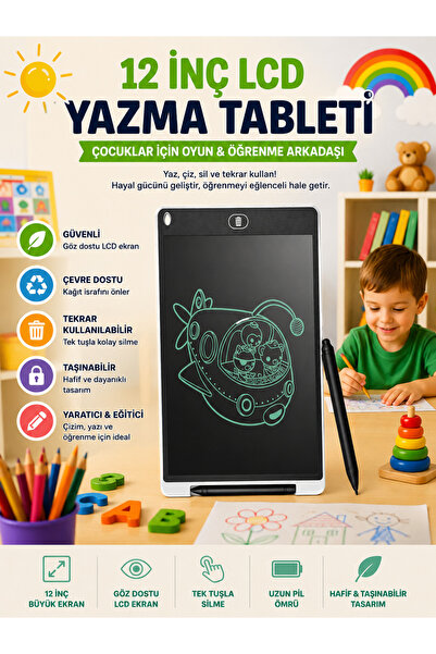 DEANB 12 İnç LCD Yazı Tahtası Dijital Çizim Tableti Grafik Çizim Eğitim ve No...
