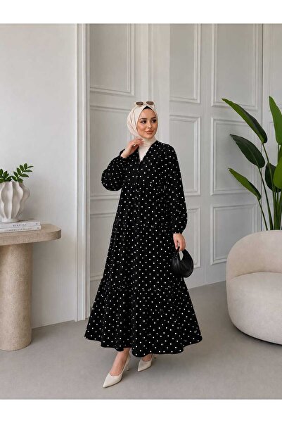 MissPuL فستان طويل من القماش المودال بأزرار للنساء