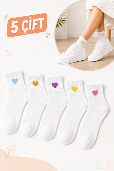 WORTHY SOCKS 5 ζευγάρια κάλτσες με σχέδιο καρδιάς, μποτάκια, κάλτσες αστραγάλ...