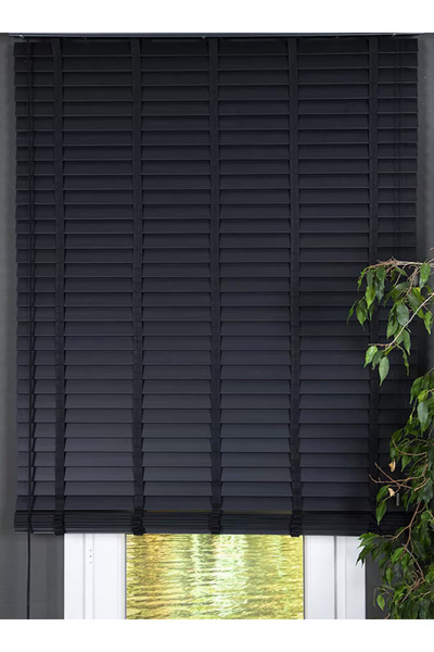 Y&S YS PERDE TASARIM Wooden Blinds %100 Doğal Ahşap Jaluzi Perde 50mm, Alümin...