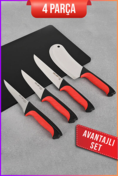 Cavit İnox Bıçak Seti 4 Parça Soft Grip Kolay Çift Renkli