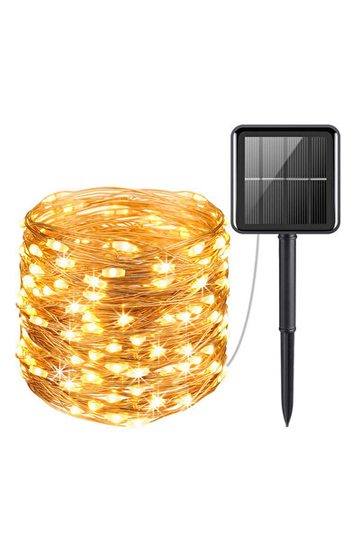 borayris Güneş Enerjili Solar 12 Metre Peri Led Sarı Renk Dış Ortam 8 Yanma Modu