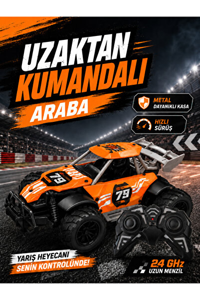 dude Metal Kasa 1:22 Ölçek Uzaktan Kumandalı Yarış Arabası – 2.4 GHz Uzun Men...