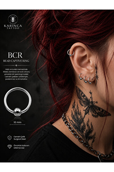 Karınca Piercing BCR Halka 10 Mm Tek Toplu Kulak Kıkırdak Helix Orbital Meme ...