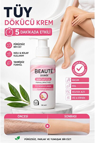 DOREE BEAUTE Lazer Etkili & Tüy Dökücü & Tüy Azaltıcı Krem Tüm Vücud & Tüm Ci...