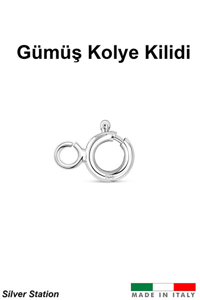 Silver Station İtalyan 925 Ayar Gümüş Kolye Kilidi, Bileklik Kilidi, Kilit, K...
