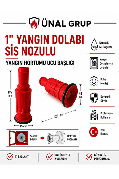 ünalgrup 1 İnç Yangın Dolabı Sis Nozulu Yangın Hortum Ucu Başlığı Yangın Dola...