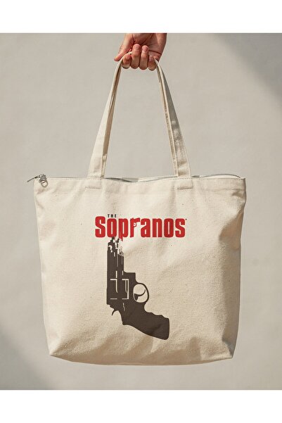 buzagi tasarım ürünleri The Sopranos Zippered Lined Gusseted Canvas Bag 35 X ...