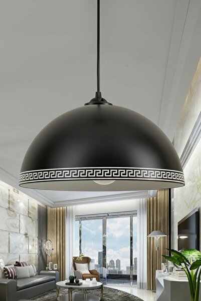 Marrien Luna Luxury Tekli Siyah Metal Sarkıt (30 cm) Salon, Mutfak & Cafe içi...