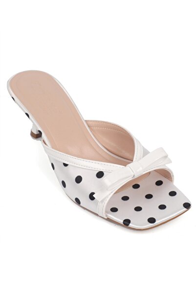 Capone Outfitters Issy Satin Mid-Heeled Blunt-Toe Women's Slippers