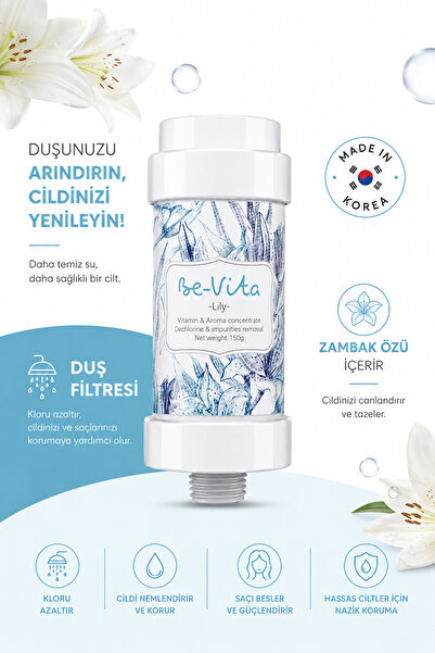 Be-Vita Lily C Vitaminli Aromatik Duş Filtresi - Saç Dökülme Karşıtı, Cilt Be...