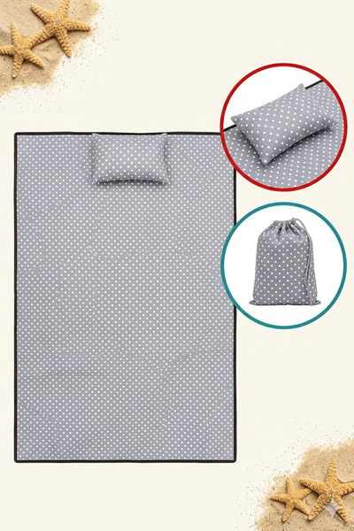 Nurnivus Mini Yastıklı Plaj Piknik Örtüsü Kum Ve Su Tutmayan Katlanır Kamp piknik plaj örtüsü 80x160 cm
