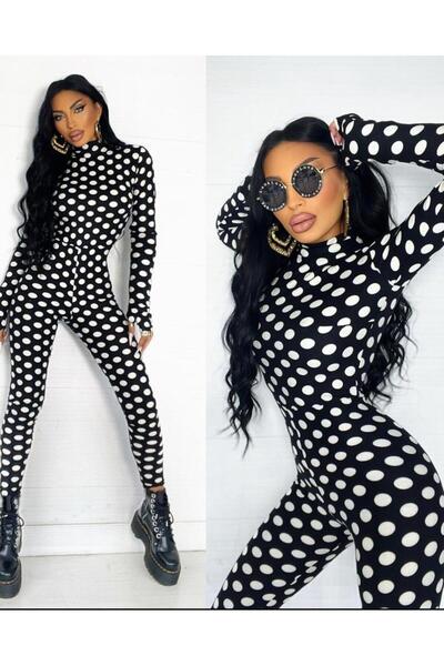 BOMBFIT Salopeta Section Dots, cu buline, slim