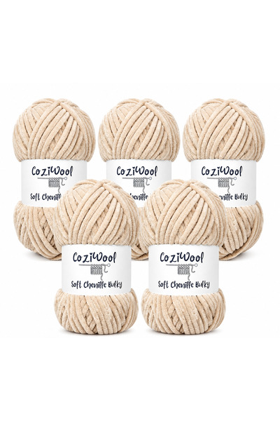 Coziwool Kadife El Örgü İpliği Soft Chenille Bulky 5'li paket, 5X100 Gr. 120 ...