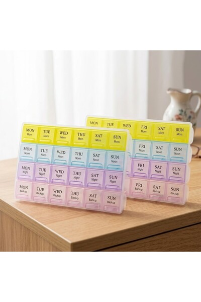 NASAQ Weekly Pill Organizer - (2-Pack) 28 Day Pill Organizers for Pills, Vita...