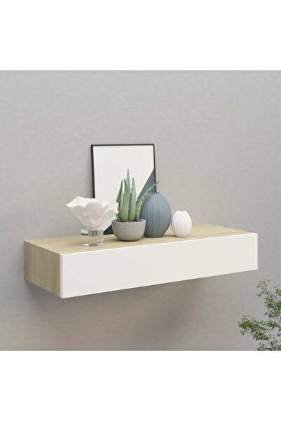 Concept Dulap de perete cu sertar, stejar și alb, 60x23,5x10 cm, MDF