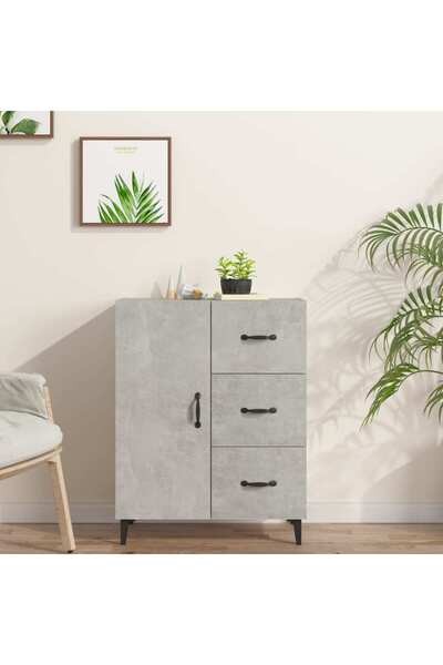 Concept Servantă, gri beton, 69,5x34x90 cm, lemn prelucrat